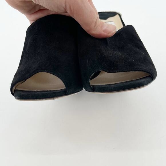 Jimmy Choo Black Suede Baia Crystal Fringe Square Open Toe Mule Heel size IT 37 - Picture 4 of 12